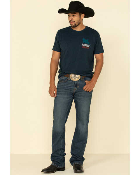 Cody James Men's Forever Cowboy Graphic Short Sleeve T-Shirt, Blue, hi-res