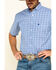 Rough Stock By Panhandle Men's Devlin Dobby Plaid Short Sleeve Western Shirt , Blue, hi-res