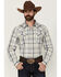 Image #1 - Cody James Men's Western Wind Plaid Print Long Sleeve Snap Western Shirt - Tall, Cream, hi-res