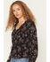 Image #2 - Idyllwind Women's Corrigan Floral Print Long Sleeve Shirt, Black, hi-res