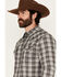 Image #2 - Moonshine Spirit Men's Decibel Plaid Print Long Sleeve Button-Down Western Shirt, Grey, hi-res