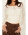 Image #3 - Shyanne Women's Side Tie Long Sleeve Top, Cream, hi-res