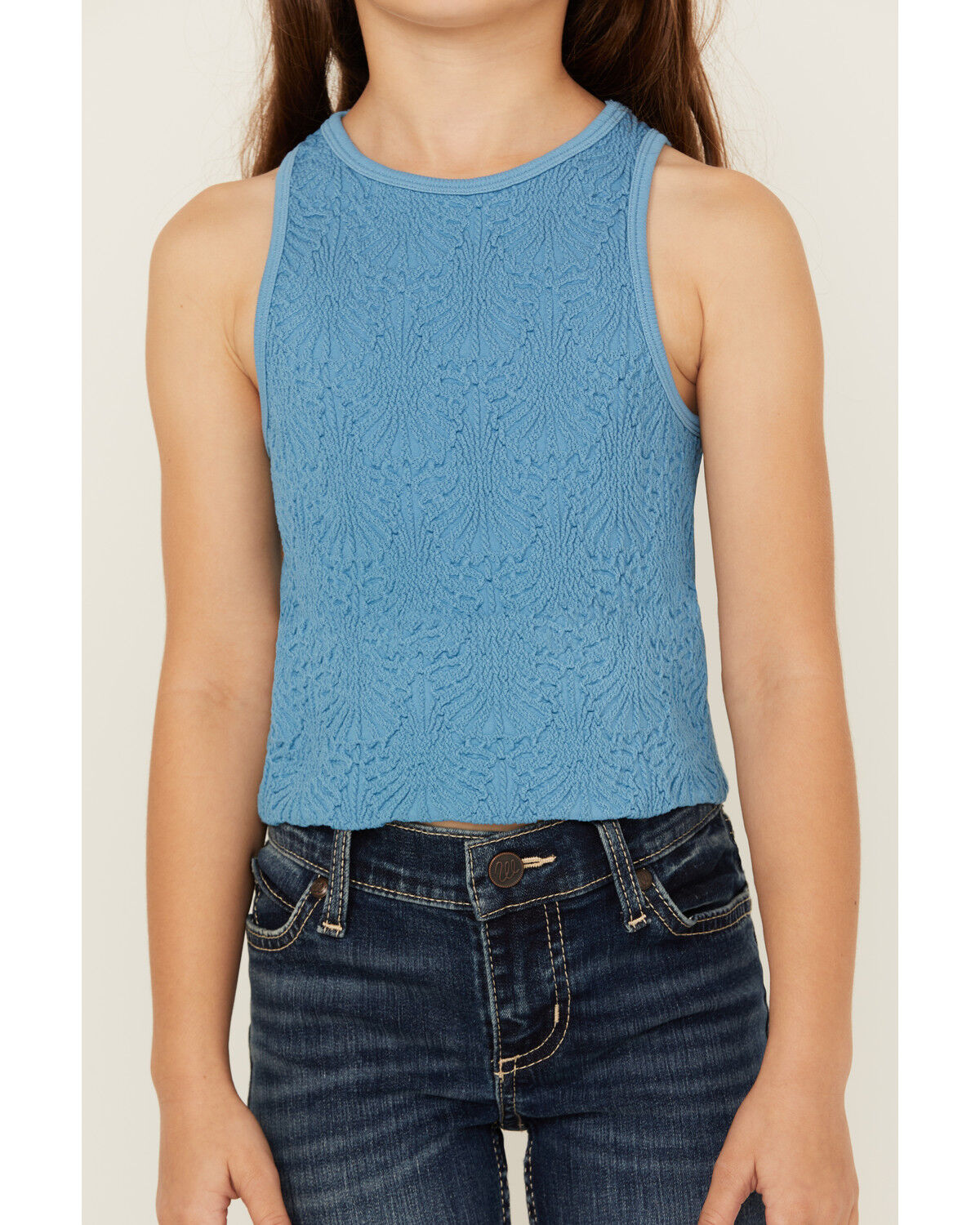 Image #3 - Fornia Girls' High Neck Tank Top, Blue, hi-res