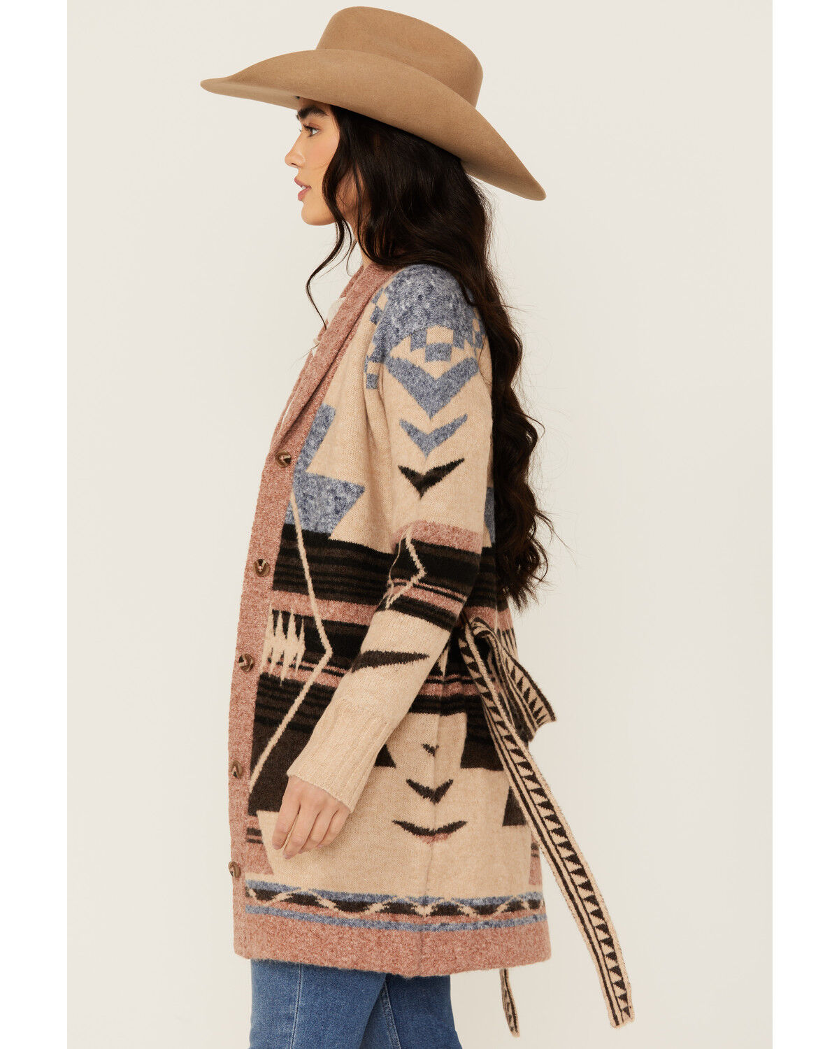 Image #3 - Idyllwind Women's Kimbark Southwestern Print Cardigan, Fired Brick, hi-res
