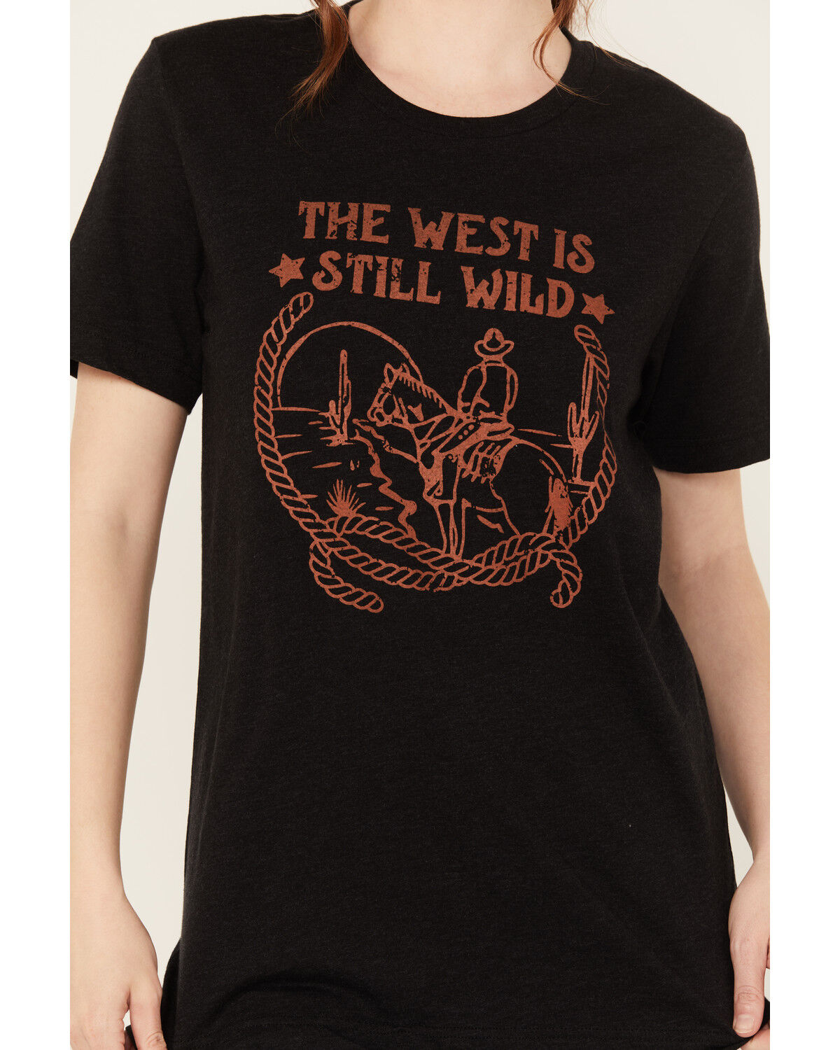 Image #3 - Ali Dee Women's The West is Still Wild Graphic Tee, Black, hi-res