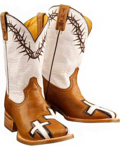 Image #2 - Tin Haul Women's Between Two Thieves & John 3:16 Western Boots - Square Toe, Brown, hi-res