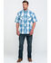 Resistol Men's Biscayne Large Plaid Short Sleeve Western Shirt , White, hi-res
