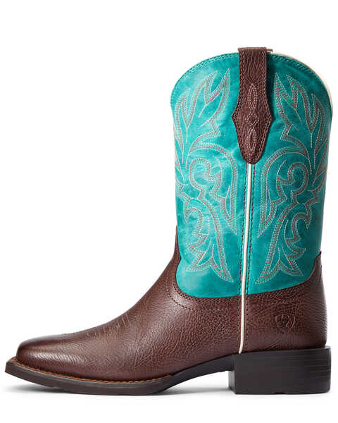 Image #2 - Ariat Women's Cattle Drive Western Performance Boots - Broad Square Toe, Brown, hi-res