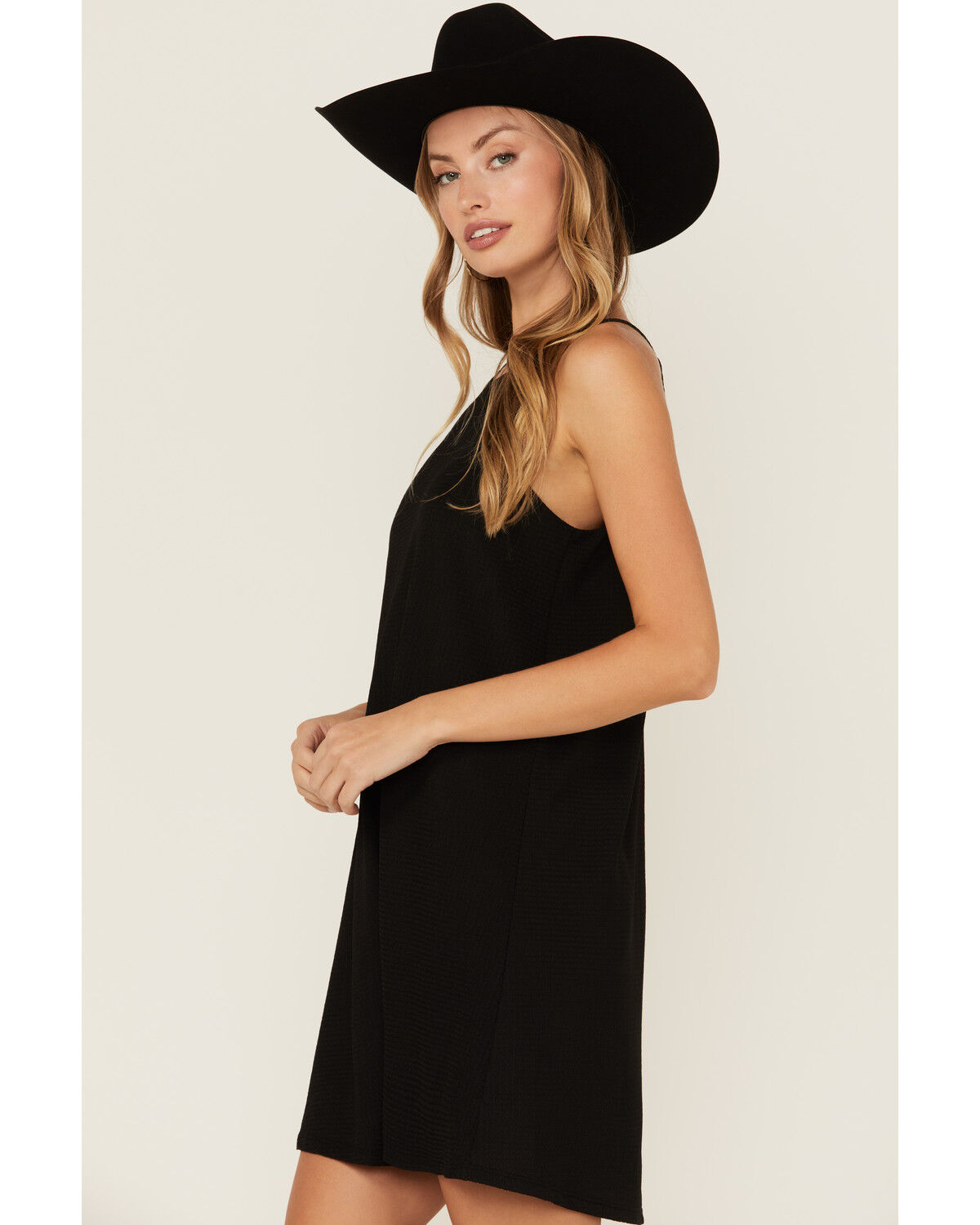 Image #2 - Wild Moss Women's Goddness Solid Mini Dress, Black, hi-res