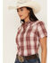 Image #2 - Ariat Women's R.E.A.L. Billie Jean Plaid Print Short Sleeve Button-Down Western Shirt, Rust Copper, hi-res