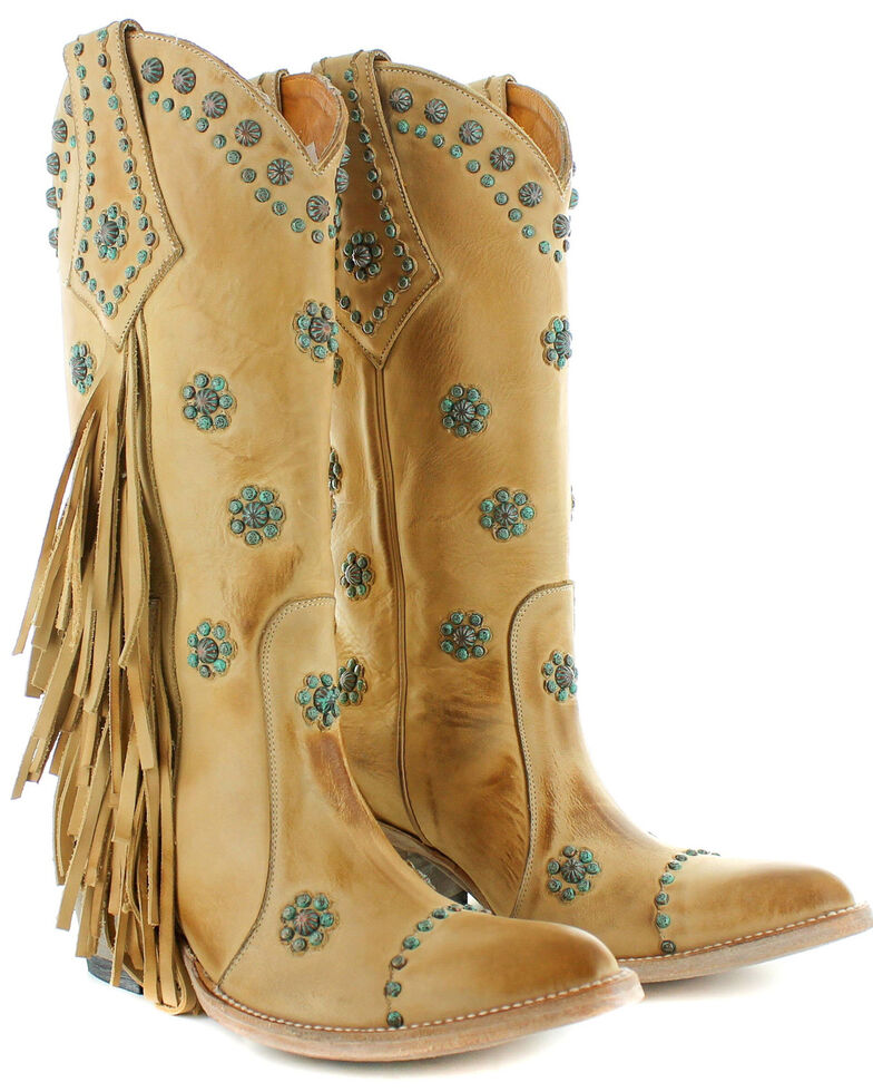 Old Gringo Women's Savannah Straw Western Boots - Round Toe, Tan, hi-res