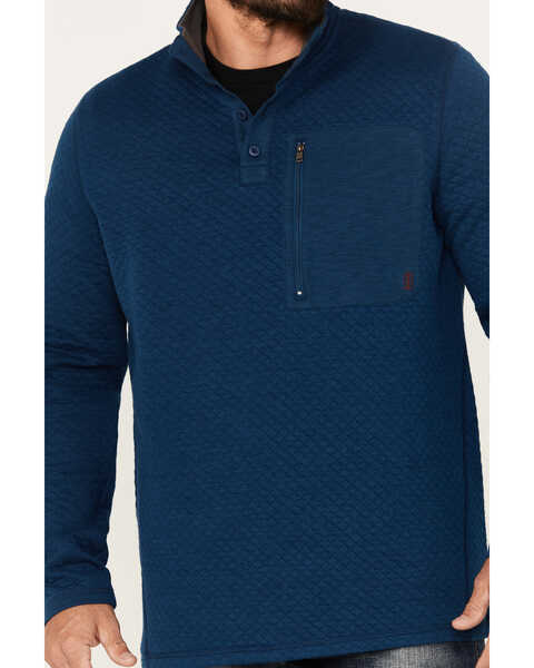 Image #3 - Brothers and Sons Men's Quilted Button Mock Pullover, Dark Blue, hi-res