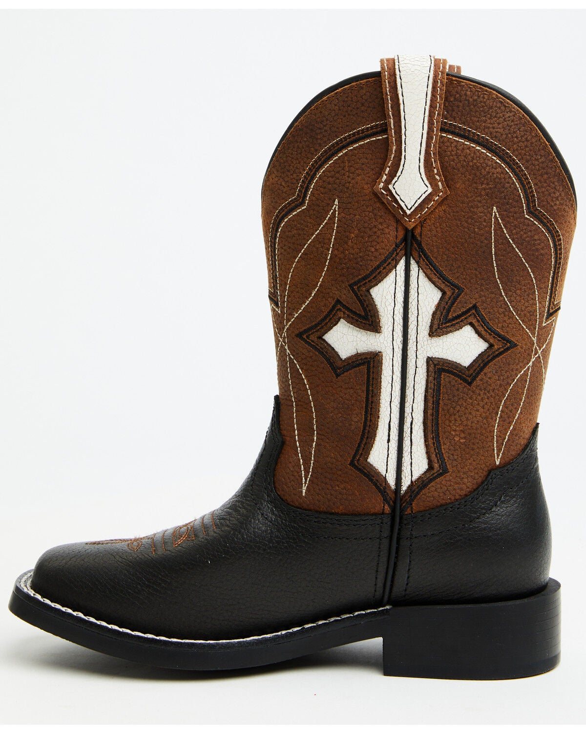 Image #3 - Cody James Boys' Zeke Western Boots - Broad Square Toe, Black, hi-res