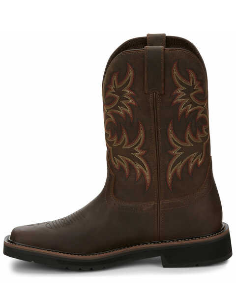 Image #3 - Justin Men's Driller Western Work Boots - Soft Toe, Tan, hi-res