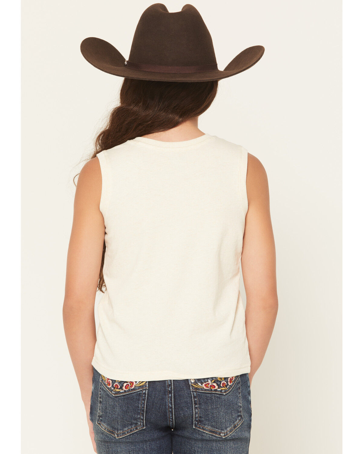 Image #4 - Wrangler Girls' Western Conversation Print Sleeveless Graphic Tee, Cream, hi-res