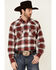 Image #1 - Ariat Men's Hillsboro Retro Large Plaid Long Sleeve Snap Western Flannel Shirt, Red, hi-res