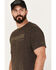 Image #2 - Brothers and Sons Men's Mountain Base Embroidered Short Sleeve Graphic T-Shirt, Dark Brown, hi-res