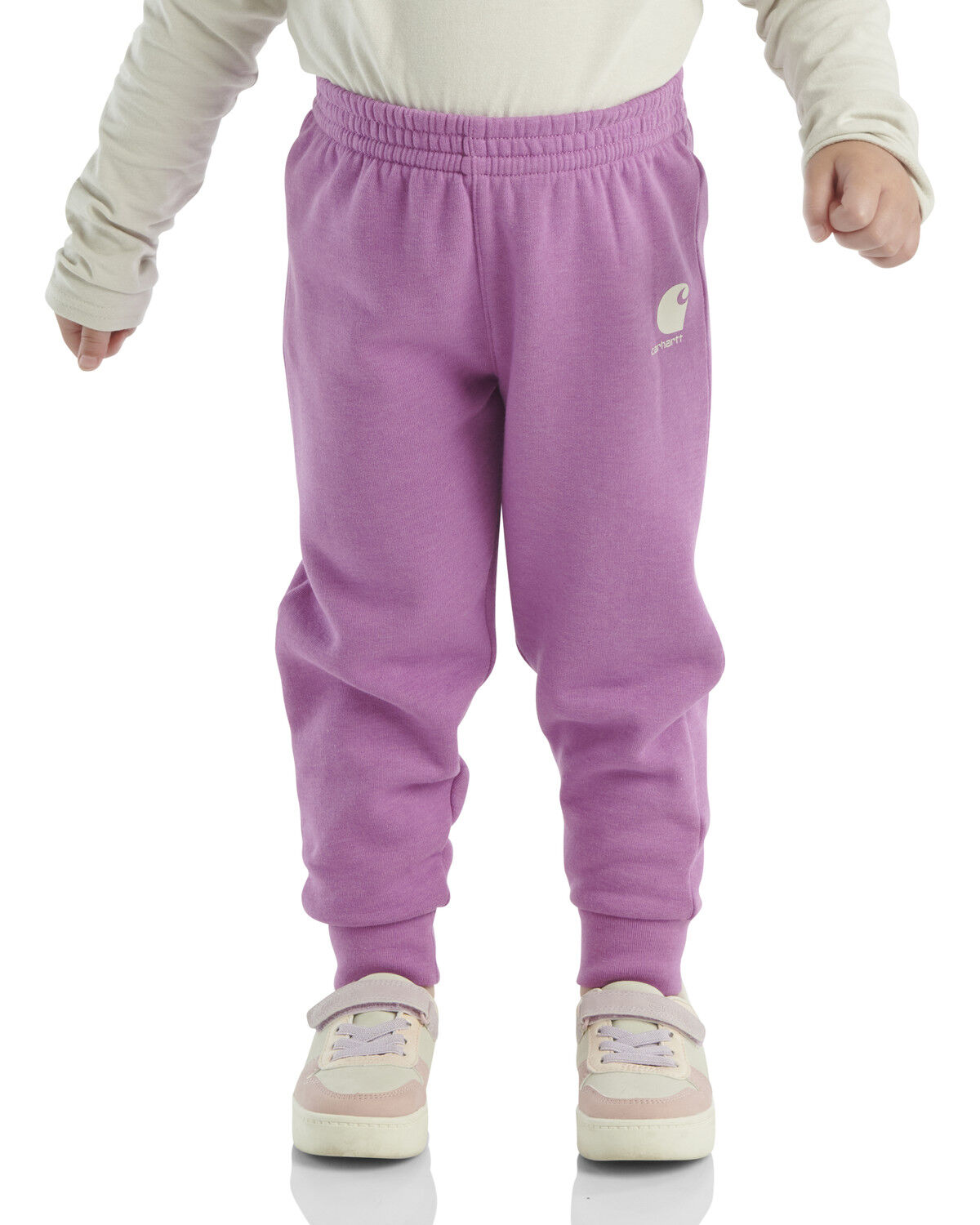 Image #1 - Carhartt Toddler Girl's Solid Logo Sweatpants, Purple, hi-res