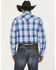 Image #4 - Roper Men's State Fair Plaid Print Long Sleeve Snap Western Shirt, Blue, hi-res