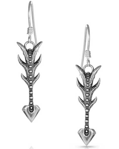 Montana Silversmiths Women's Kristy Titus Nature's Dart Arrow Earrings, Silver, hi-res