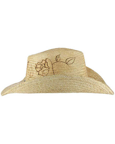 Image #5 - Shyanne Women's Floral Branded Straw Cowboy Hat, Tan, hi-res