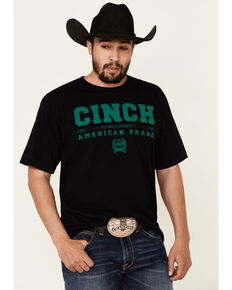 Cinch Men's Black American Brand Logo Graphic T-Shirt , Black, hi-res