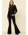 Scully Women's Floral Embroidered Western Shirt, Black, hi-res