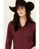 Image #2 - Ariat Women's R.E.A.L Kirby Long Sleeve Button-Down Stretch Western Shirt, Burgundy, hi-res