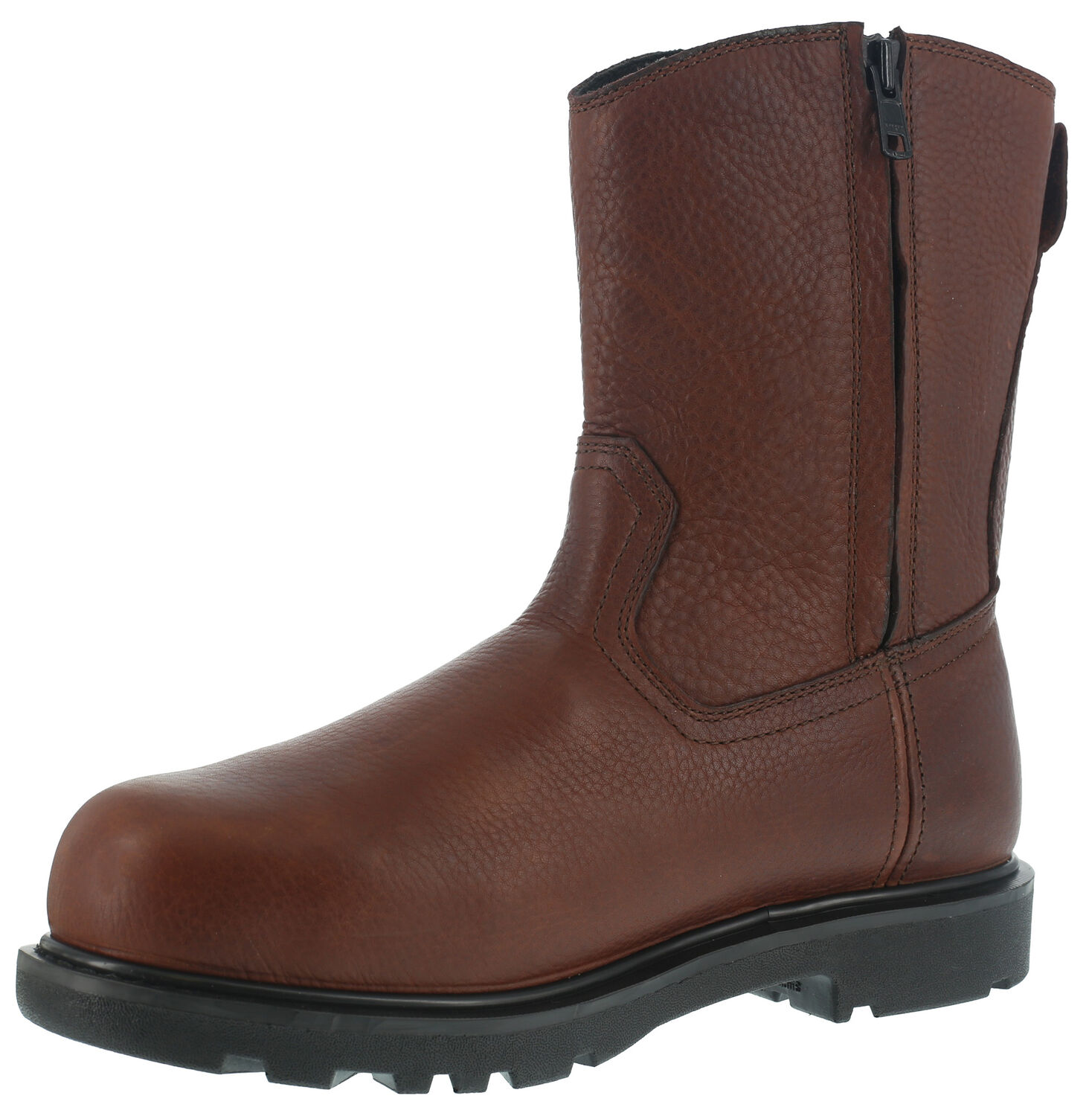 Image #2 - Iron Age Men's Hauler Wellington Side-Zipper Work Boots - Composite Toe, Brown, hi-res