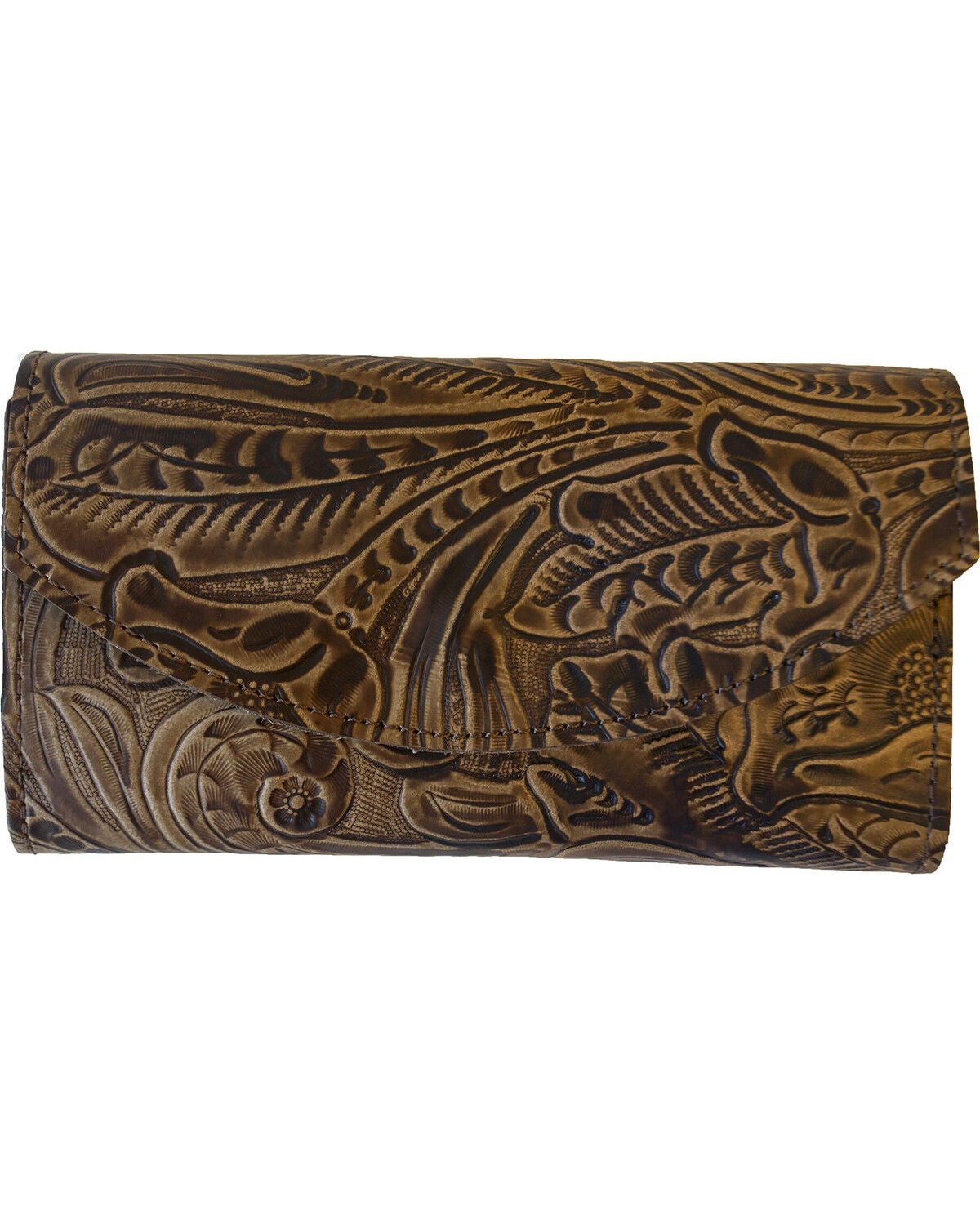 Western Express Women's Organizer Leather Wallet, Brown, hi-res