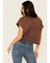Image #4 - Cleo + Wolf Women's Off Rolled Sleeve Cropped Graphic Tee, Brown, hi-res