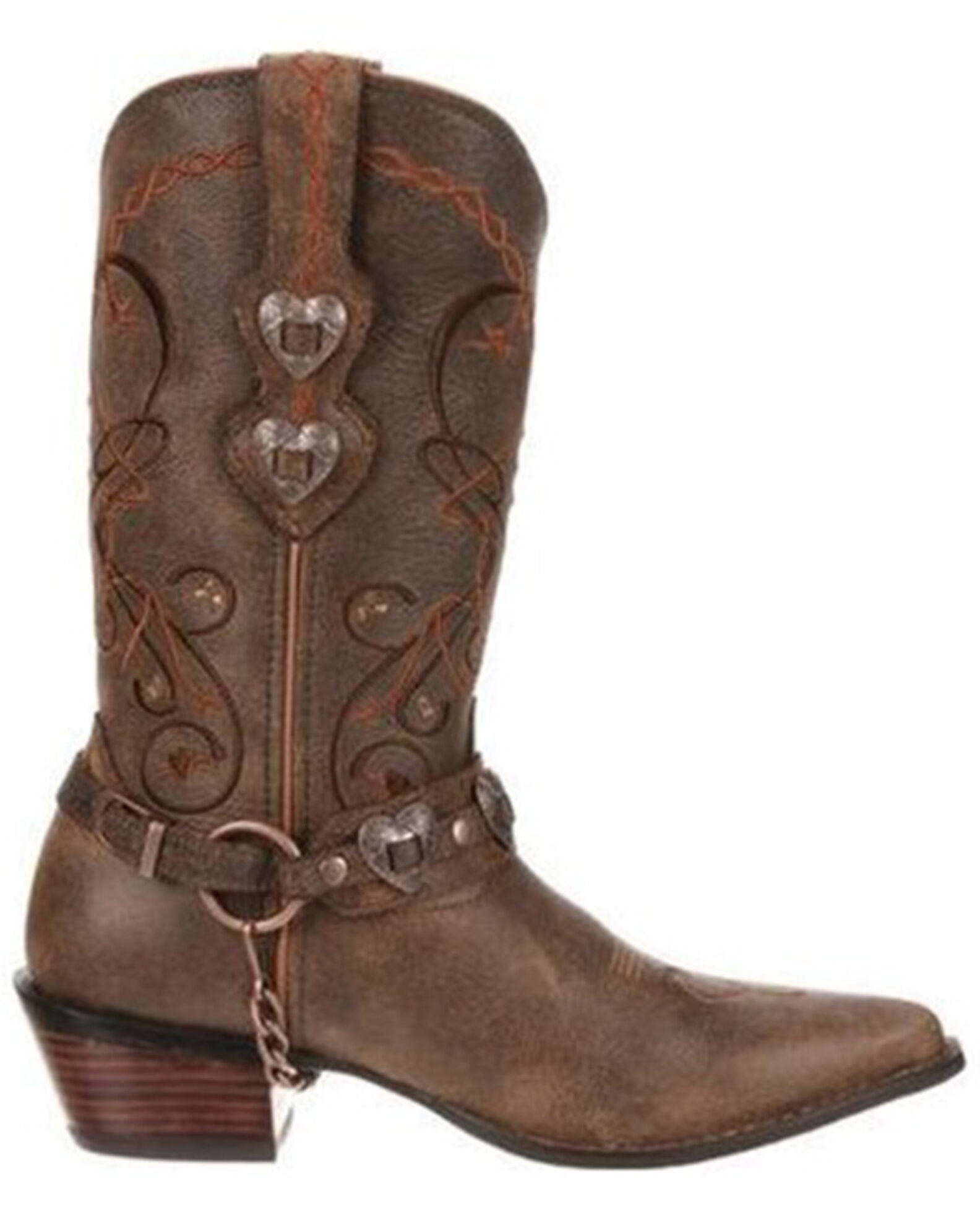 Image #3 - Durango Women's Crush Heart Harness Boots - Snip Toe, Brown, hi-res