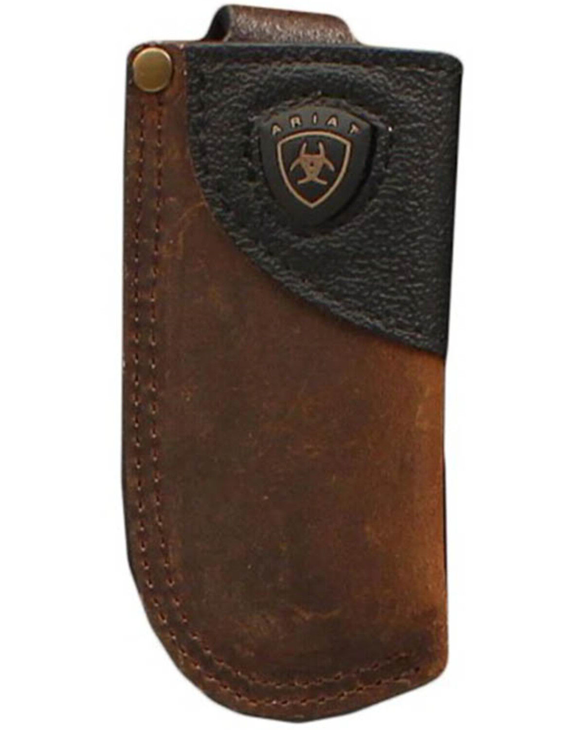 Image #1 - Ariat Men's Logo Standard Knife Sheath, Brown, hi-res