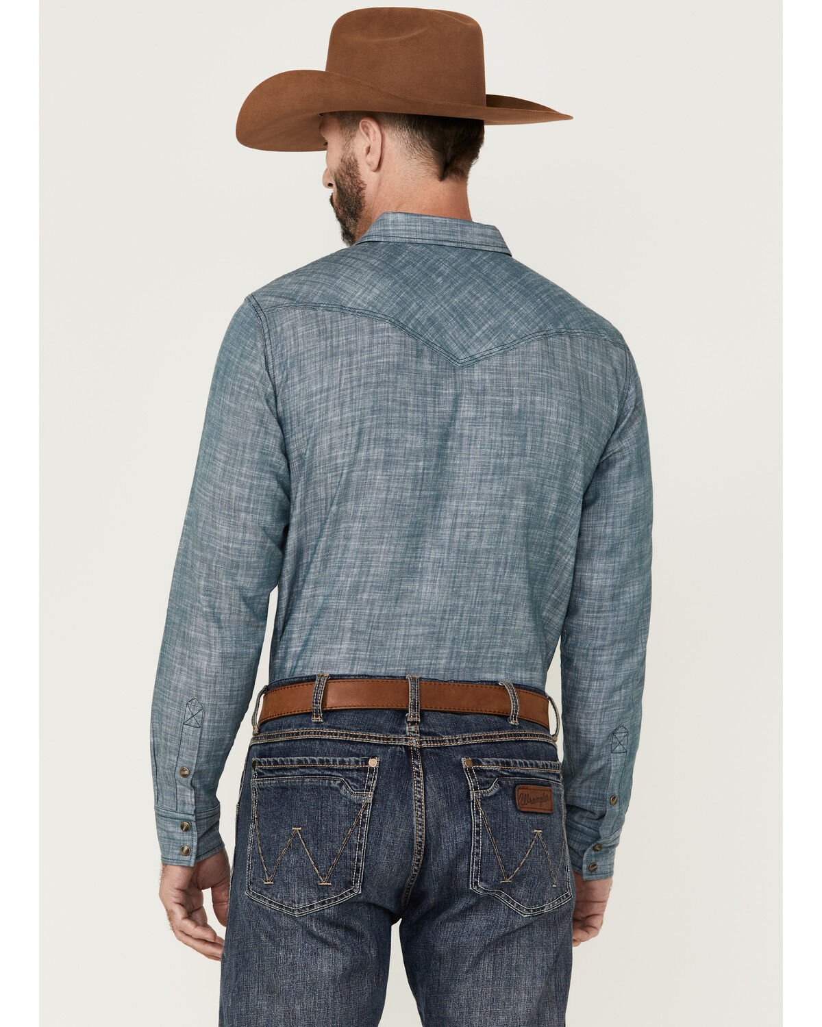 Image #4 - Cody James Men's Hotspot Solid Long Sleeve Snap Western Shirt, Blue, hi-res