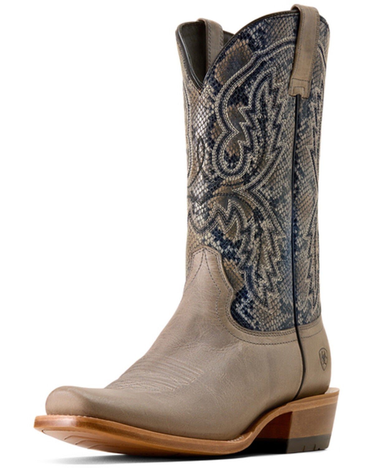 Ariat Men's Futurity Cashout Snake Print Western Boots - Square Toe, Grey, hi-res