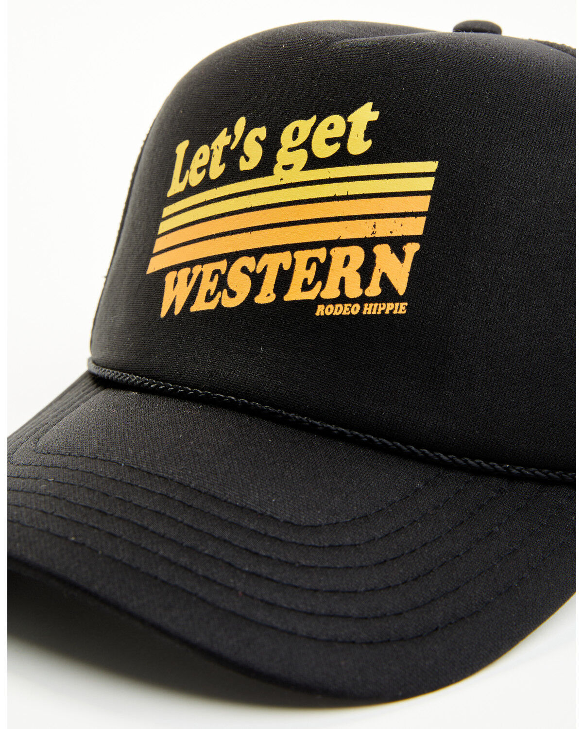 Image #2 - Rodeo Hippie Women's Let's Get Western Ball Cap, Black, hi-res