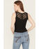 Image #4 - Miss Me Women's Rhinestone Rib Tank, Black, hi-res