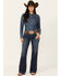 Image #1 - Shyanne Women's Tess Mid Rise Trouser Performance Stretch Denim Jeans, Medium Wash, hi-res
