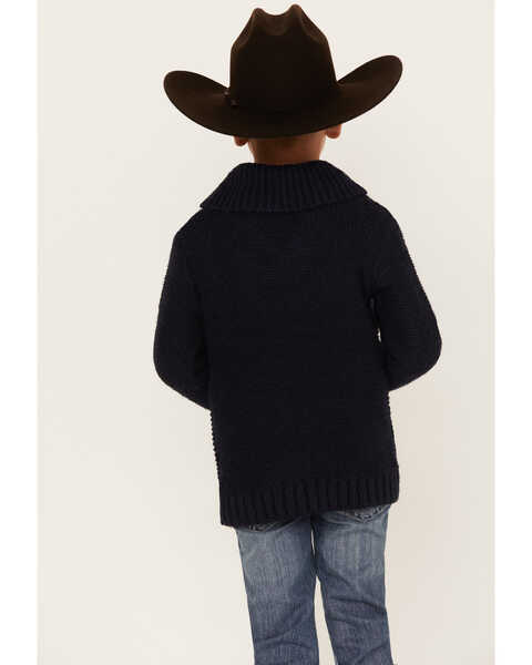 Image #4 - Cotton & Rye Boys' Cable Knit Sweater , Navy, hi-res