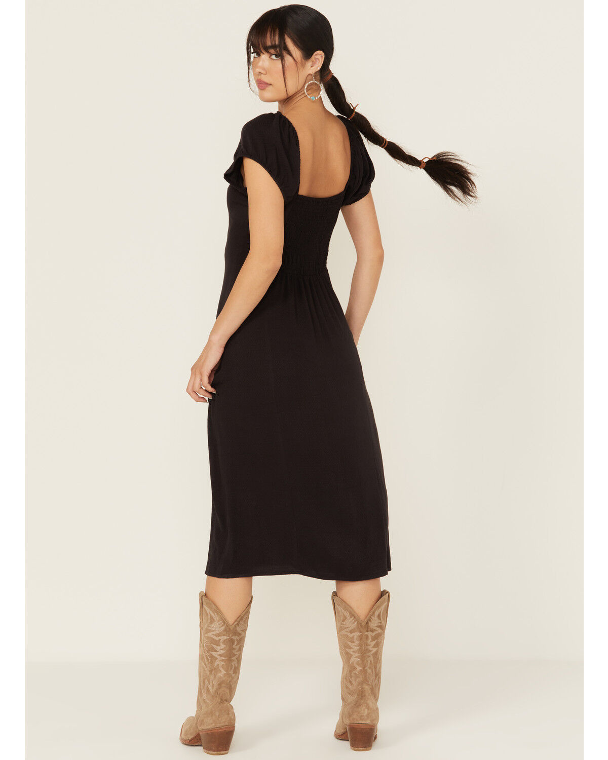 Image #4 - Idyllwind Women's Beth Jacquard Midi Dress, Black, hi-res