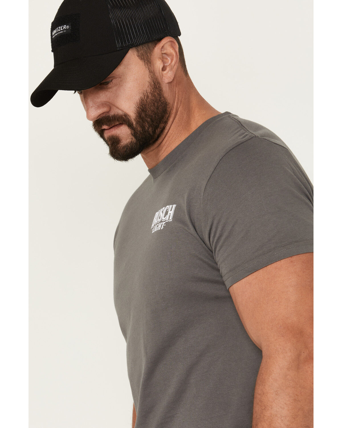 Image #2 - Buckwear Men's Busch No Bull Short Sleeve Graphic T-Shirt, Charcoal, hi-res