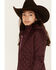 Image #2 - Shyanne Girl's Diamond Hooded Puffer Jacket, Dark Red, hi-res