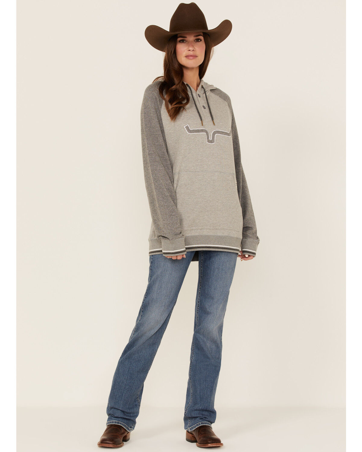 Image #2 - Kimes Ranch Women's Summer Love Sweatshirt Hooded Pullover, Grey, hi-res