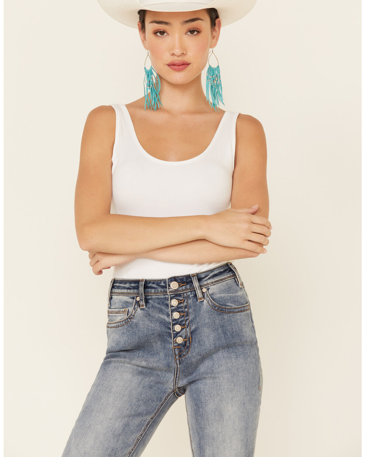 Image #2 - Rock & Roll Denim Women's Button Front Trouser Jeans, , hi-res