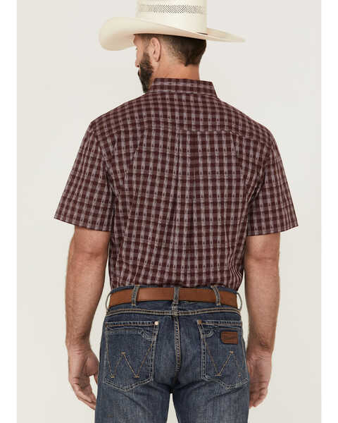 Image #4 - RANK 45® Men's Pick Up Small Plaid Print Short Sleeve Button-Down Western Shirt  , Blue, hi-res