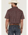 Image #4 - RANK 45® Men's Pick Up Small Plaid Print Short Sleeve Button-Down Western Shirt  , Blue, hi-res
