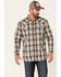 Image #1 - Moonshine Spirit Men's Chainlink Fence Large Plaid Long Sleeve Snap Western Shirt , Medium Grey, hi-res