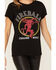 Image #3 - Recycled Karma Women's Fireball Rhinestone Graphic Tee, Black, hi-res