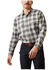 Image #1 - Ariat Men's FR Cogburn Plaid Print Long Sleeve Snap Work Shirt , Charcoal, hi-res