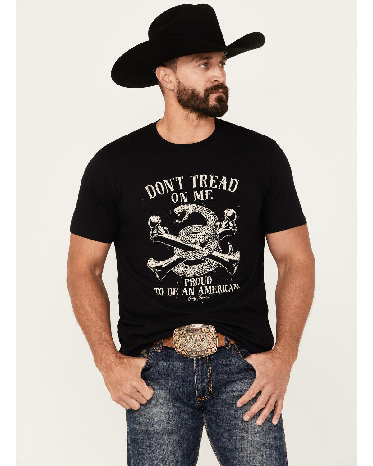 Image #1 - Cody James Men's Snake Bones Short Sleeve Graphic T-Shirt, Black, hi-res